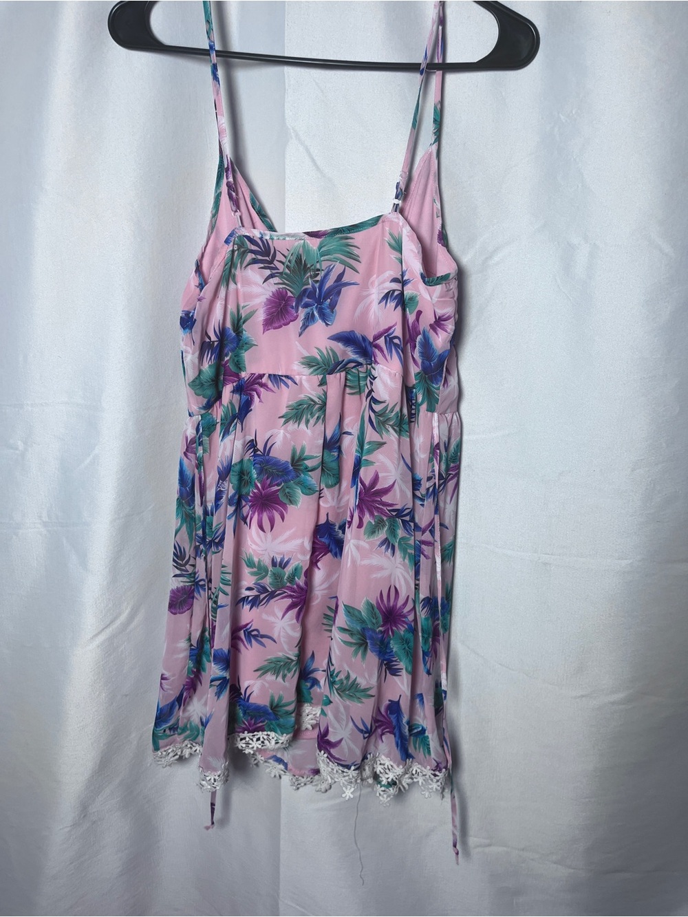 Inspired Hearts Pink Floral Lace-Trim Chemise